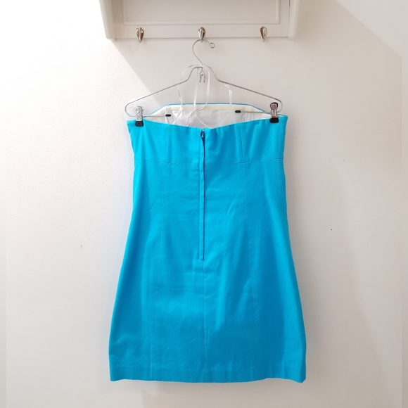 Lilly Pulitzer Bowen Strapless Dress in Turquoise Laroc Panel Embroidery 8 - Picture 4 of 14